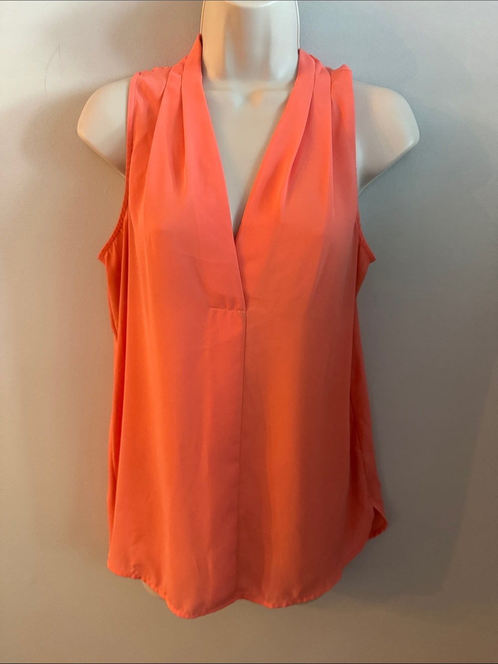 Vince Camuto Sleeveless V-Neck Tank in Coral